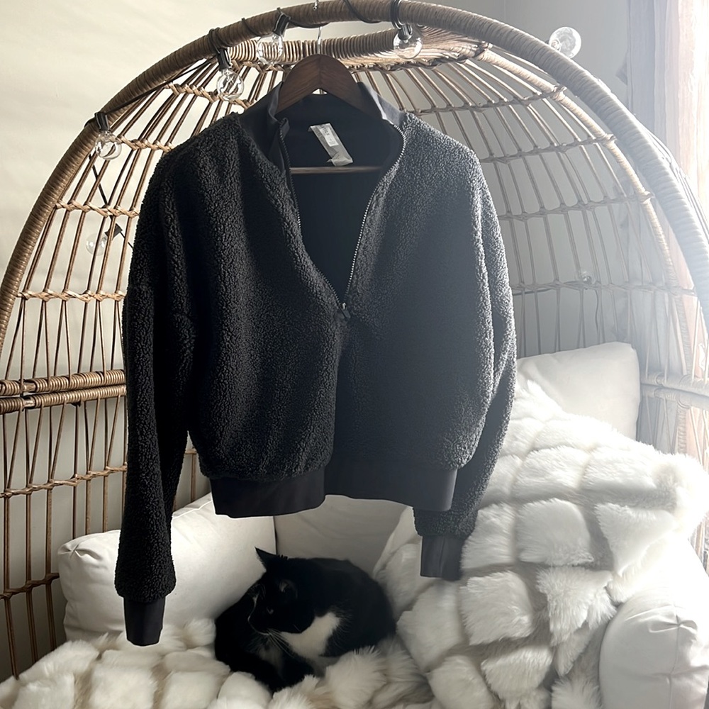 Charcoal size small half zip sweater from fabletics
